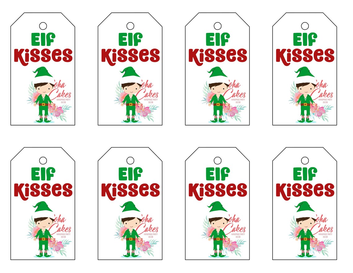 Elf Kisses Printable Gift Tag Digital Instant Download Elf On Etsy Elf Kisses Printable Gift Tag Digital Instant Download Elf On Etsy