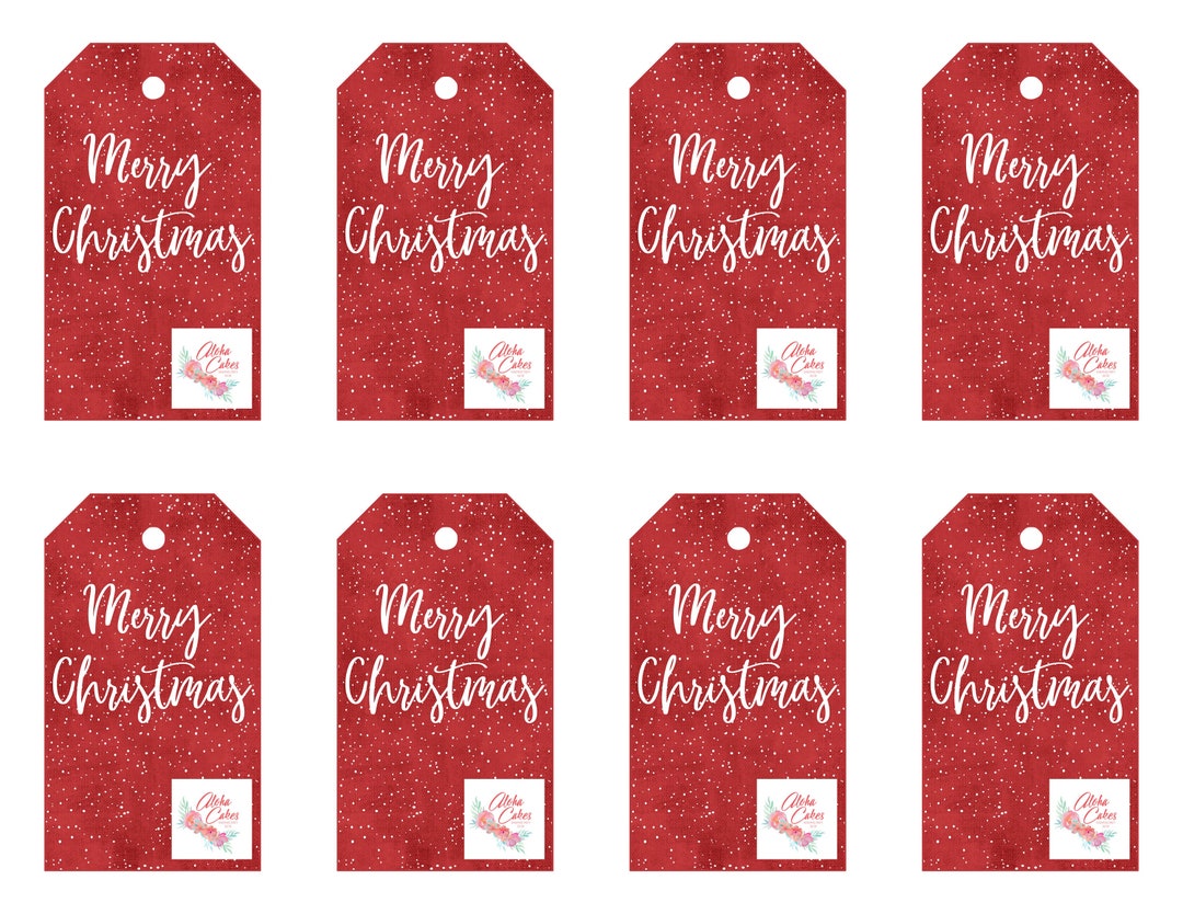 Merry Christmas Printable Tag Christmas Farmhouse Simple Gift Etsy UK