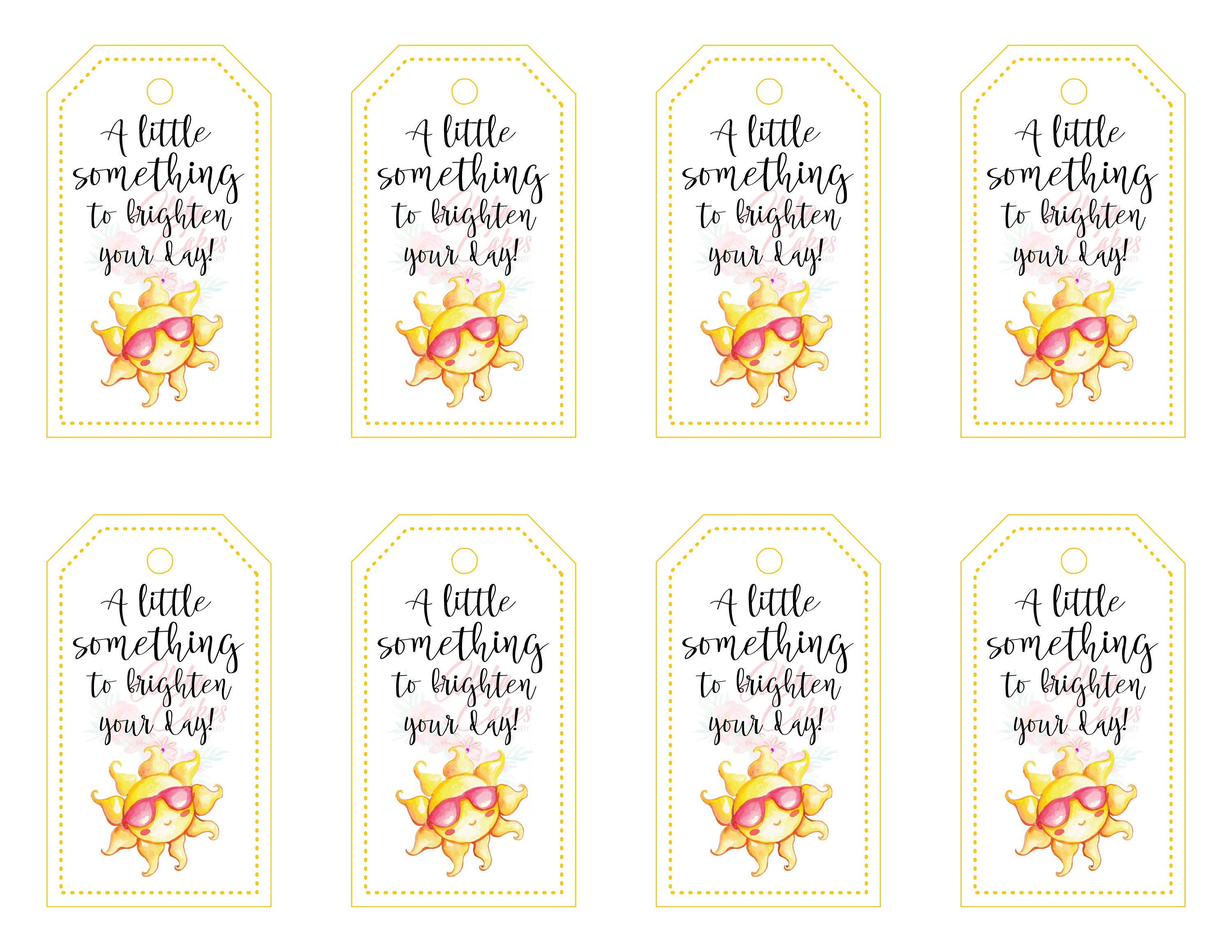Printable A Little Something To Brighten Your Day Tag Back To Etsy