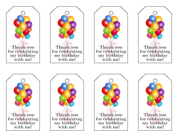 Free Printable Thank You Party Favor Tags