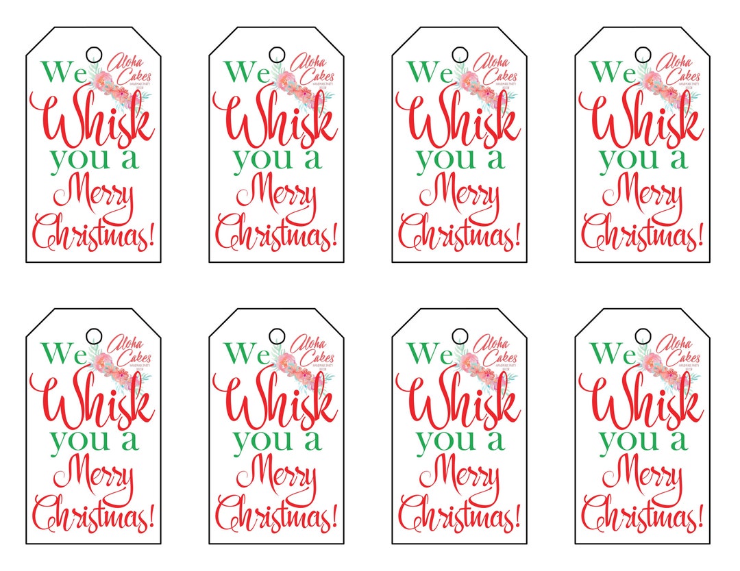 We Whisk You A Merry Christmas Printable Gift Tag Instant Etsy
