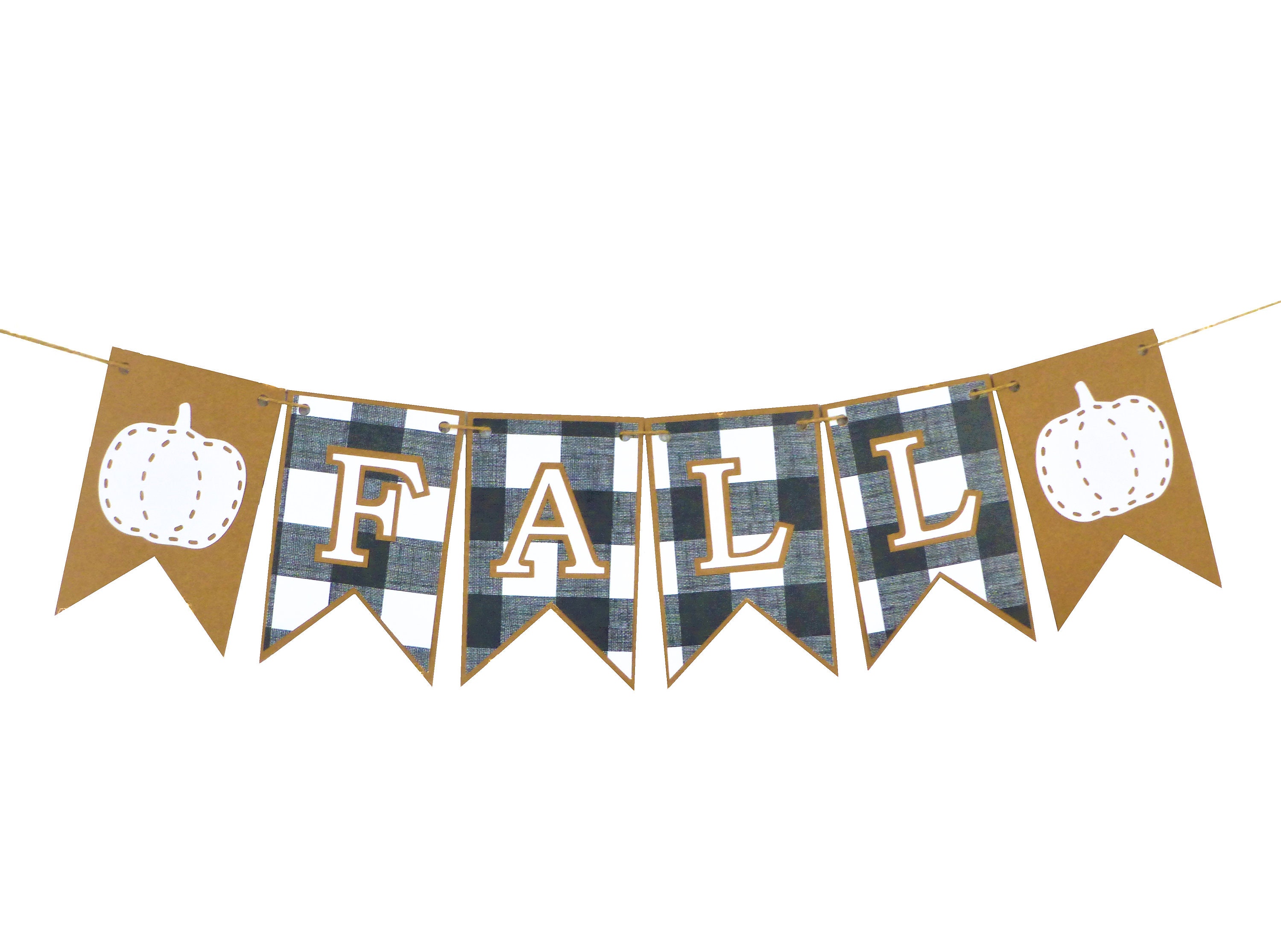 Bandera de otoño negro y blanco Buffalo Check Plaid otoño | Etsy