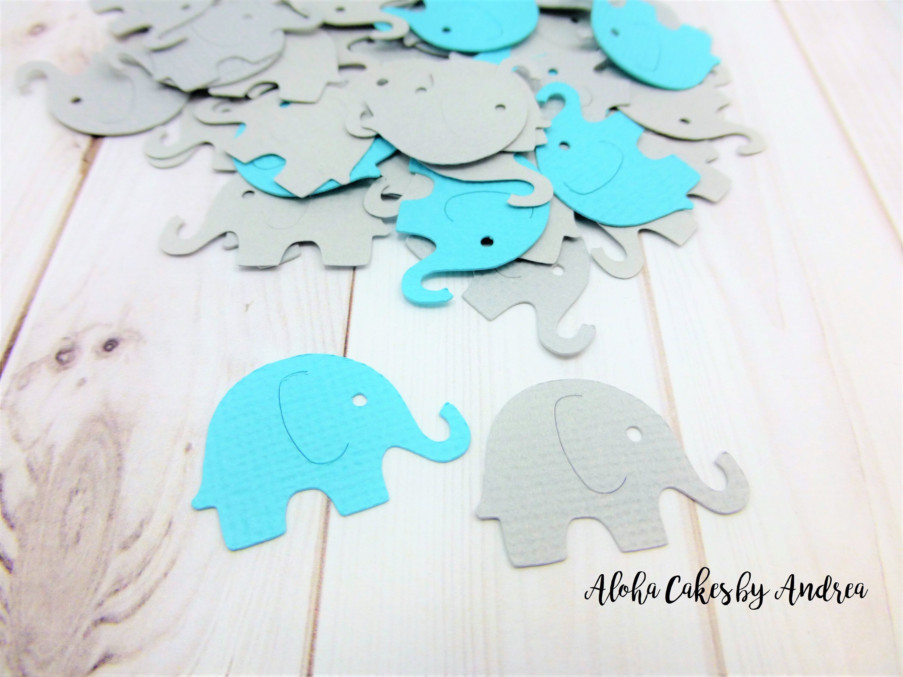 Elephant Confetti Elephant Baby Shower Decorations Tiny Gray Etsy