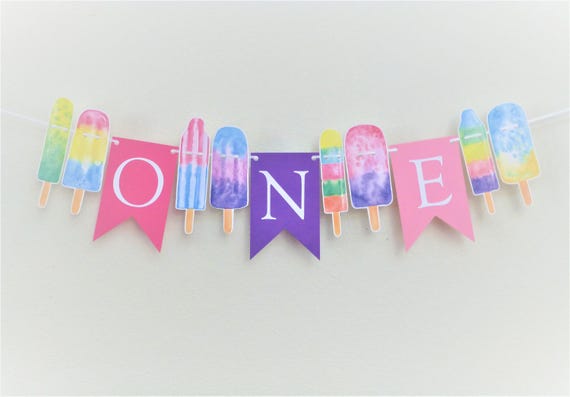 Popsicle Garland Banner 1st Birthday Party Ideas Summer Etsy