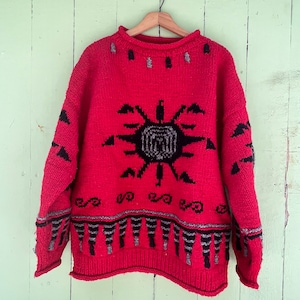 100% Wool Sweater. Mock turtleneck. Chunky Sweater. Vintage 90s