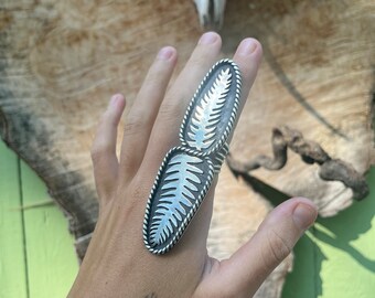 Sterling Silver Fern Ring Size 8.75