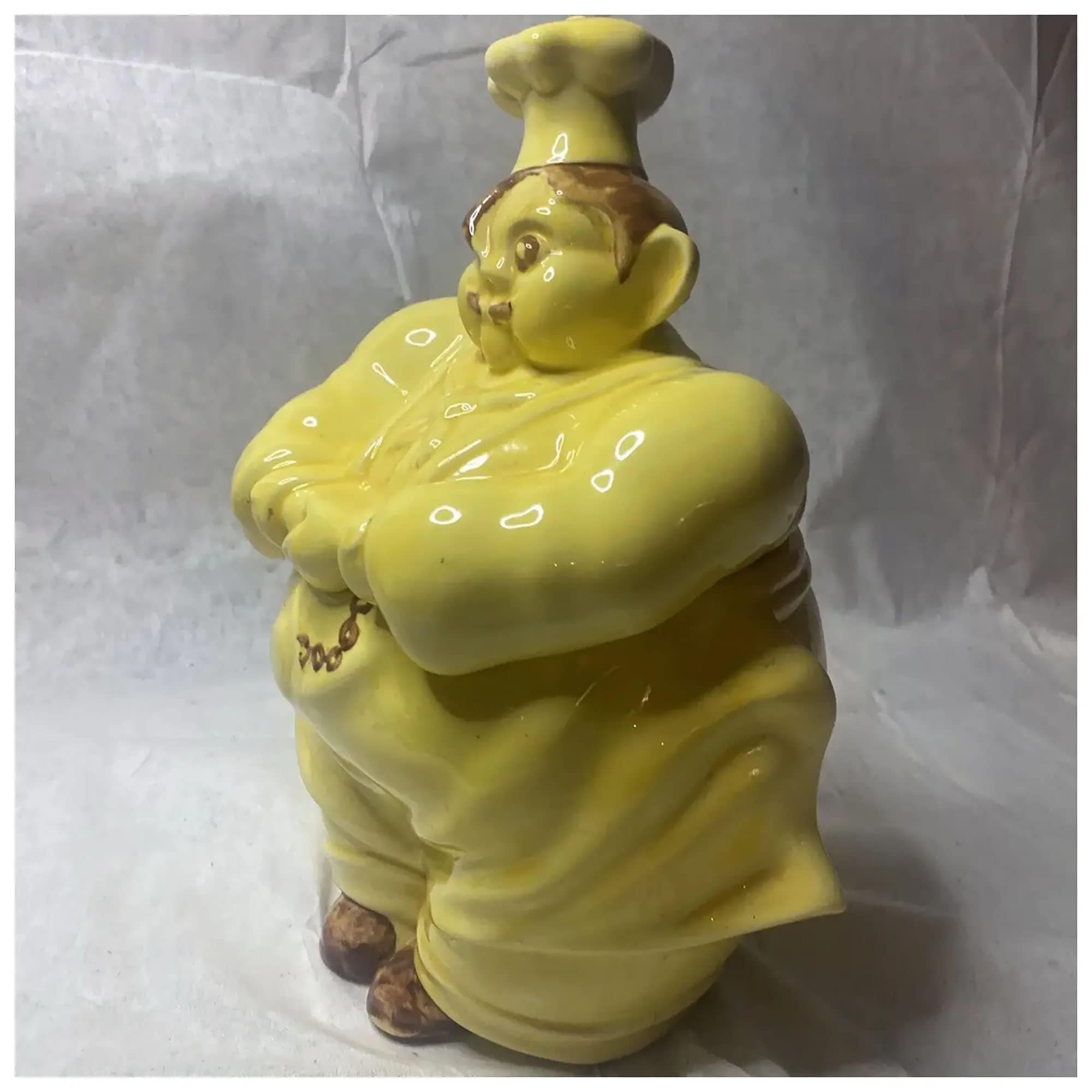 Vintage 1940s Red Wing Chef Pierre Cookie Jar - Yellow Pottery - Etsy