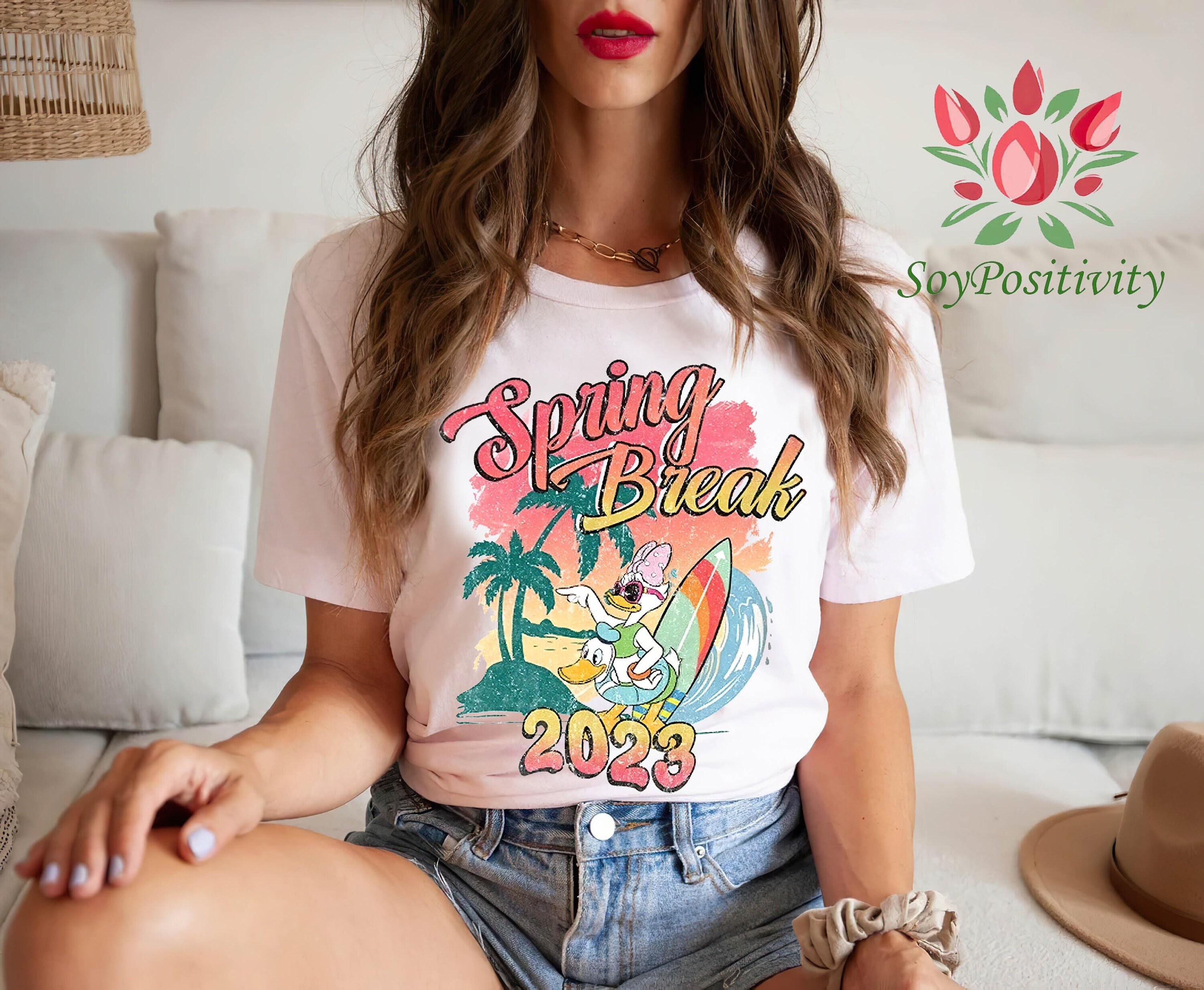 Discover Vintage Disney Spring Break 2023 Shirt, Retro Daisy Spring Break Squad Matching Shirt