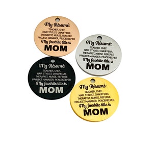 My Favorite Title is MOM Charm | Stainless Steel Jewelry Attachment