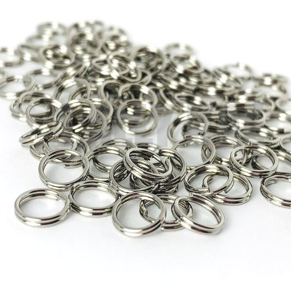 Stainless Steel Split Rings, Steel jump rings, Double loop rings, Jewelry supplies, Bulk, 8 mm Split rings, Wholesale findings