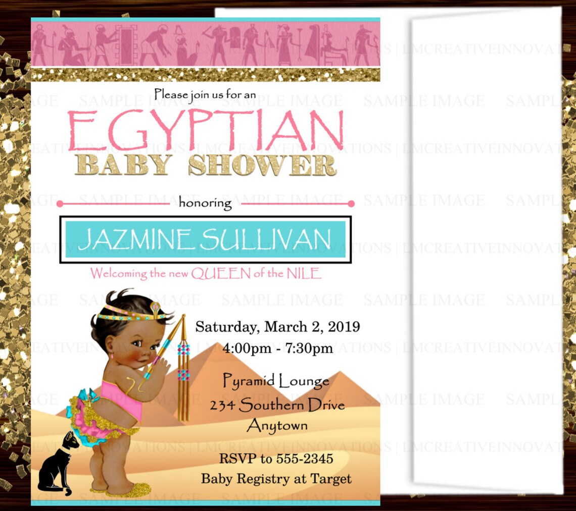 Egyptian Baby Shower Invitation Queen of the Nile Baby Etsy