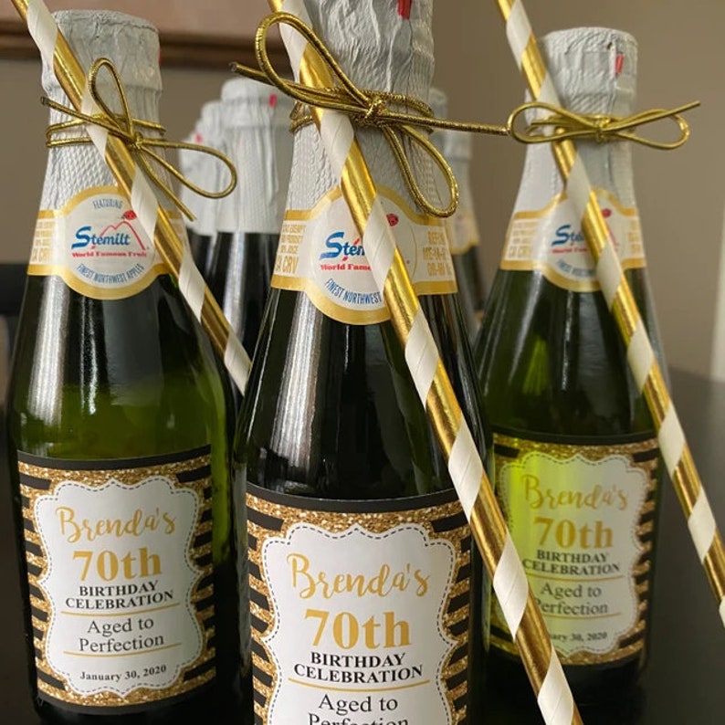 Black and Gold Wine Bottle Labels Mini Wine Labels Etsy