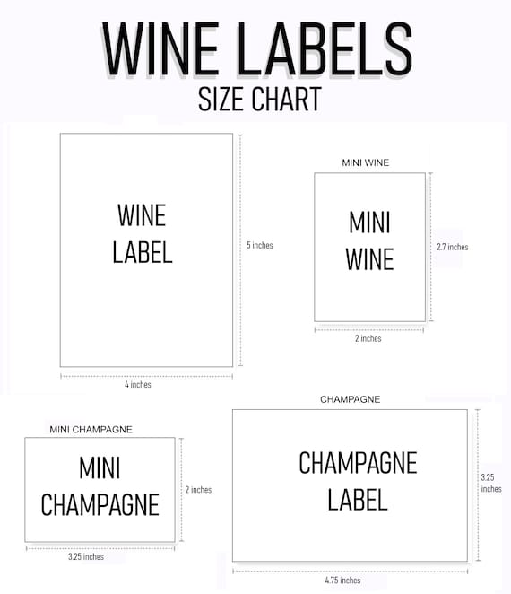 Champagne bottle label size