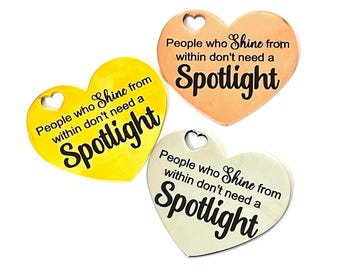 Spotlight Charm | Stainless Steel Charms | Jewelry Tags | Word Charms for Beaded Bracelets | Bangle Attachments | Inspirational Quotes
