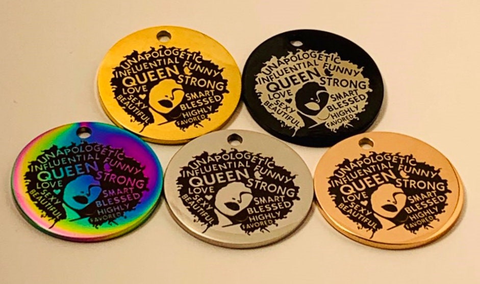 Afro Queen charm, Stainless Steel charm, Quote Charm, Jewelry Making,…