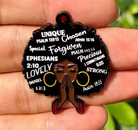 Little Black Girl Charm, Princess Charm, Afro Puffs Charm, Enamel