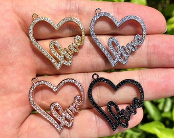 Carpe Diem Pave Heart Charm Bracelet Plaqué Argent Homard Fermoir Cristal Charme Carpe Diem Pave Heart Charm Bracelet Plaqué Argent Homard Fermoir Cristal Charme