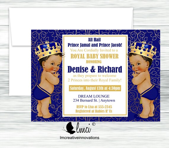 Twins Baby Shower Invitation Royal Baby Shower Invitation Etsy