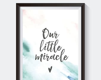 Our little miracle - A4 print - Adoption Gift, Nursery print, Adoption Gift