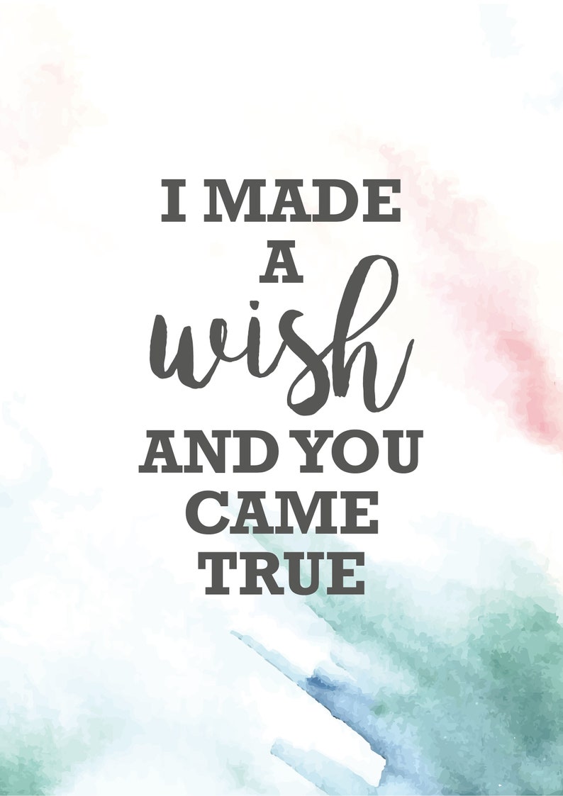 I made a wish and you came true Adoption Gift, Nursery print, Adoption Gift image 2