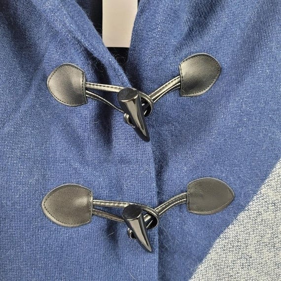 NWT Soft toggle button Blue Colorblock fringe pon… - image 2