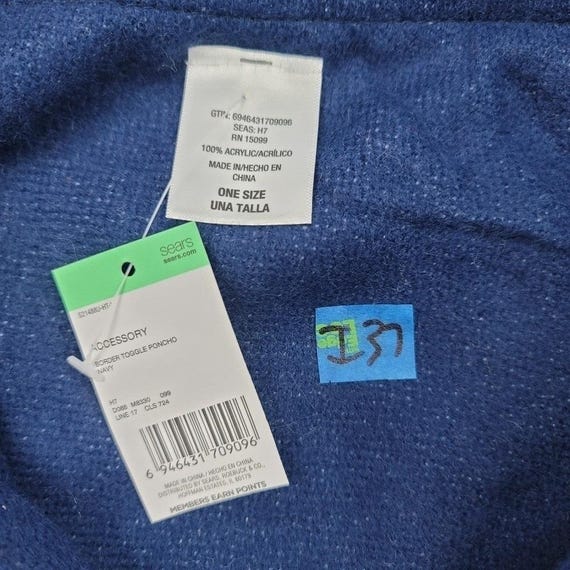 NWT Soft toggle button Blue Colorblock fringe pon… - image 6