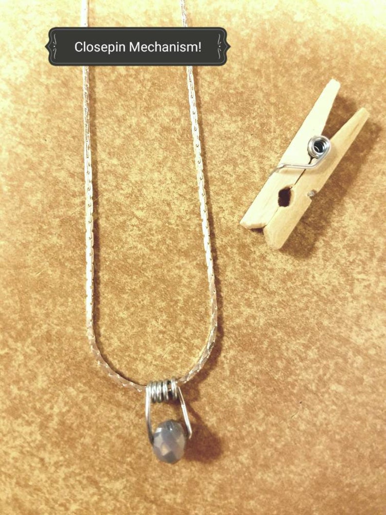 Tiny Upcycled clothespin necklace Etsy