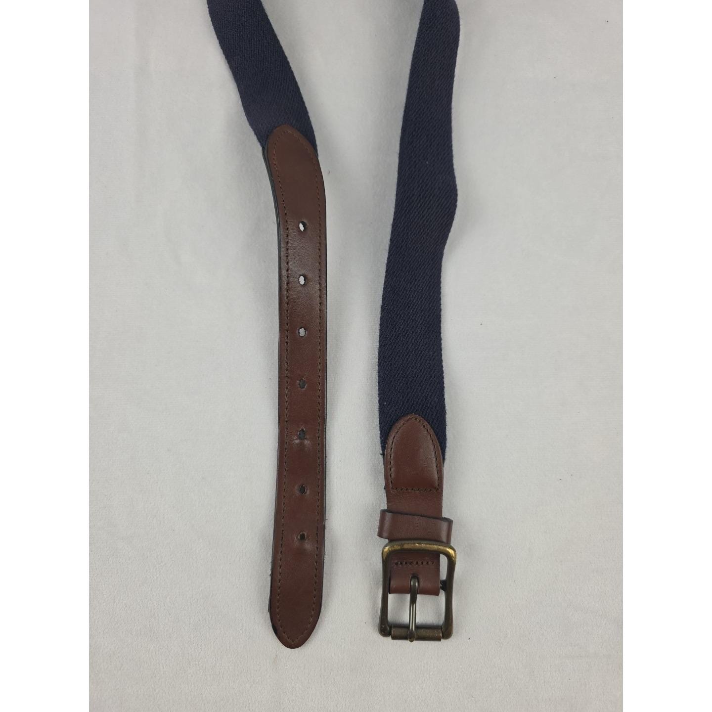 Vintage Lands End Leather Woven Belt Size 34 Lands main image 3