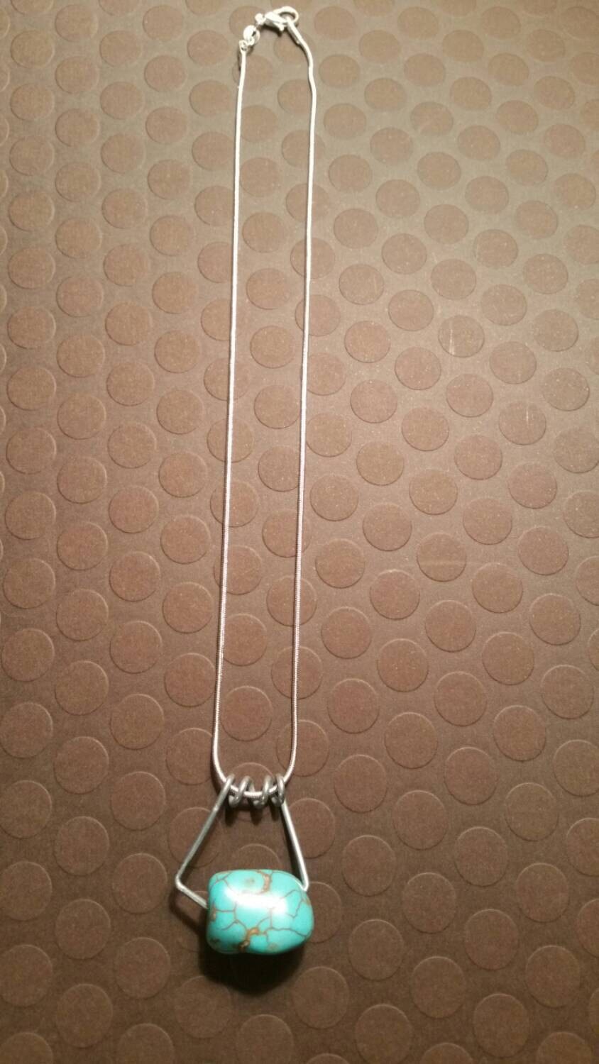 Upcycled turquoise clothespin spring necklace Etsy