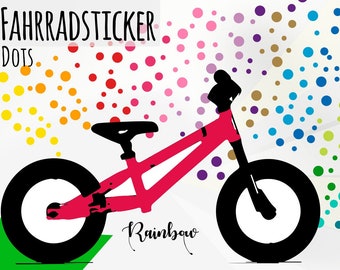 Fahrrad-Sticker Rainbow-Dots für Marion