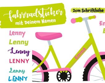 Sticker for bicycle children HEIGHT 2 cm | Bicycle stickers | Children's bike | Bicycle | Bicycle sticker | personalized
