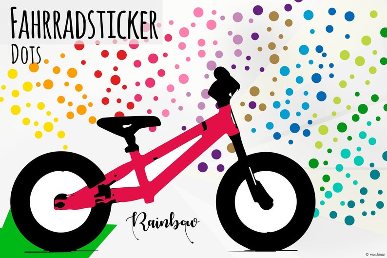 Stickers for your bicycle rainbow dots image 1