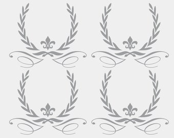 Furniture tattoo - laurel wreaths with lily