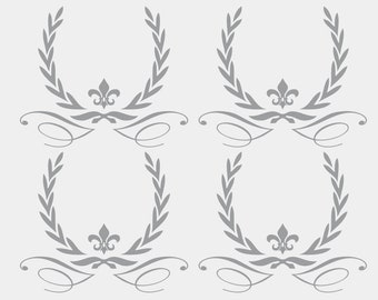 Furniture tattoo - laurel wreaths with lily