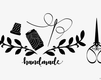furniture stickers - sewing utensils - handmade - sew
