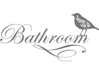 Etiqueta de la pared del baño