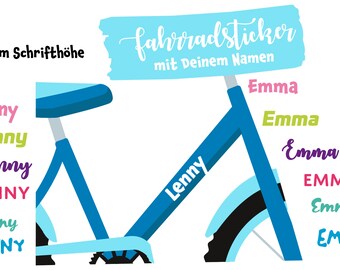 Sticker for bicycle children HEIGHT 3,5 cm | Bicycle stickers | Children's bike | Bicycle | Bicycle sticker | personalized