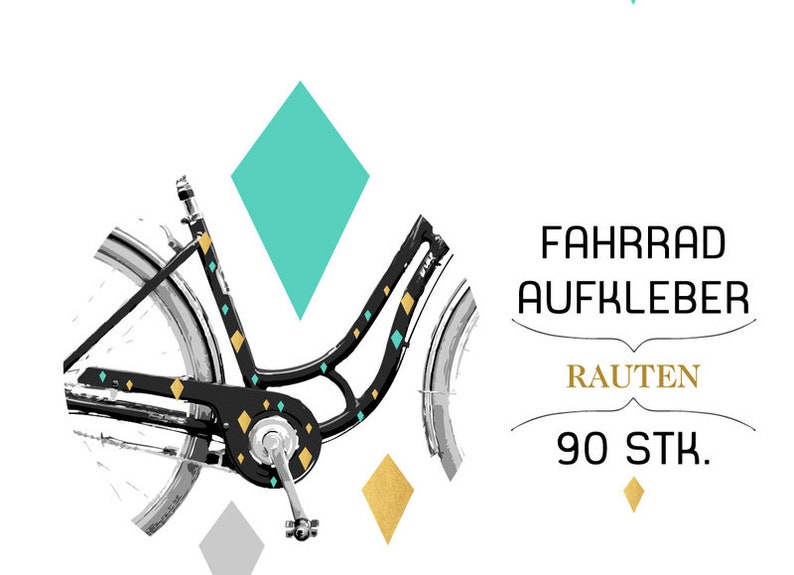 Fahrrad-Aufkleber Rauten Bild 2