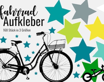 Stickers for your bicycle - green turquoise stars