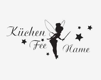 Tatuaje de pared - hada de la cocina con nombre
