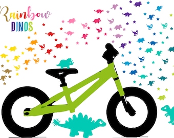 Pegatinas para bicicletas Dinosaurios arcoíris