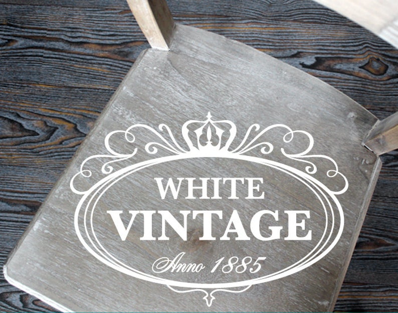wall decal furniture sticker white vintage image 1