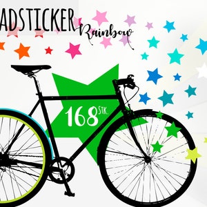 Stickers for your bicycle - rainbow stars