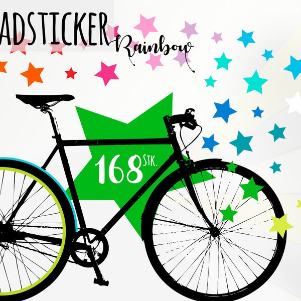 Fahrrad-Sticker Rainbow-Stars