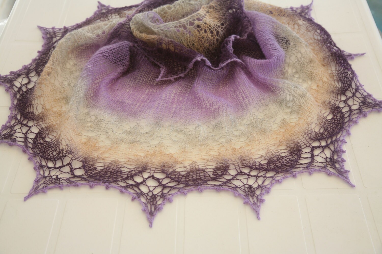 100% Wool Hand Knitted Lace Shaw. - Etsy New Zealand