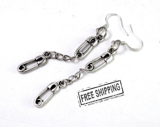 Safety Pin Earrings Anarcho Punk Safety Pin Jewelry Diy Etsy