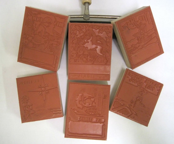 /"EX LIBRIS/" Printing Blocks. Multiple Item Listing BOOKPLATES Library