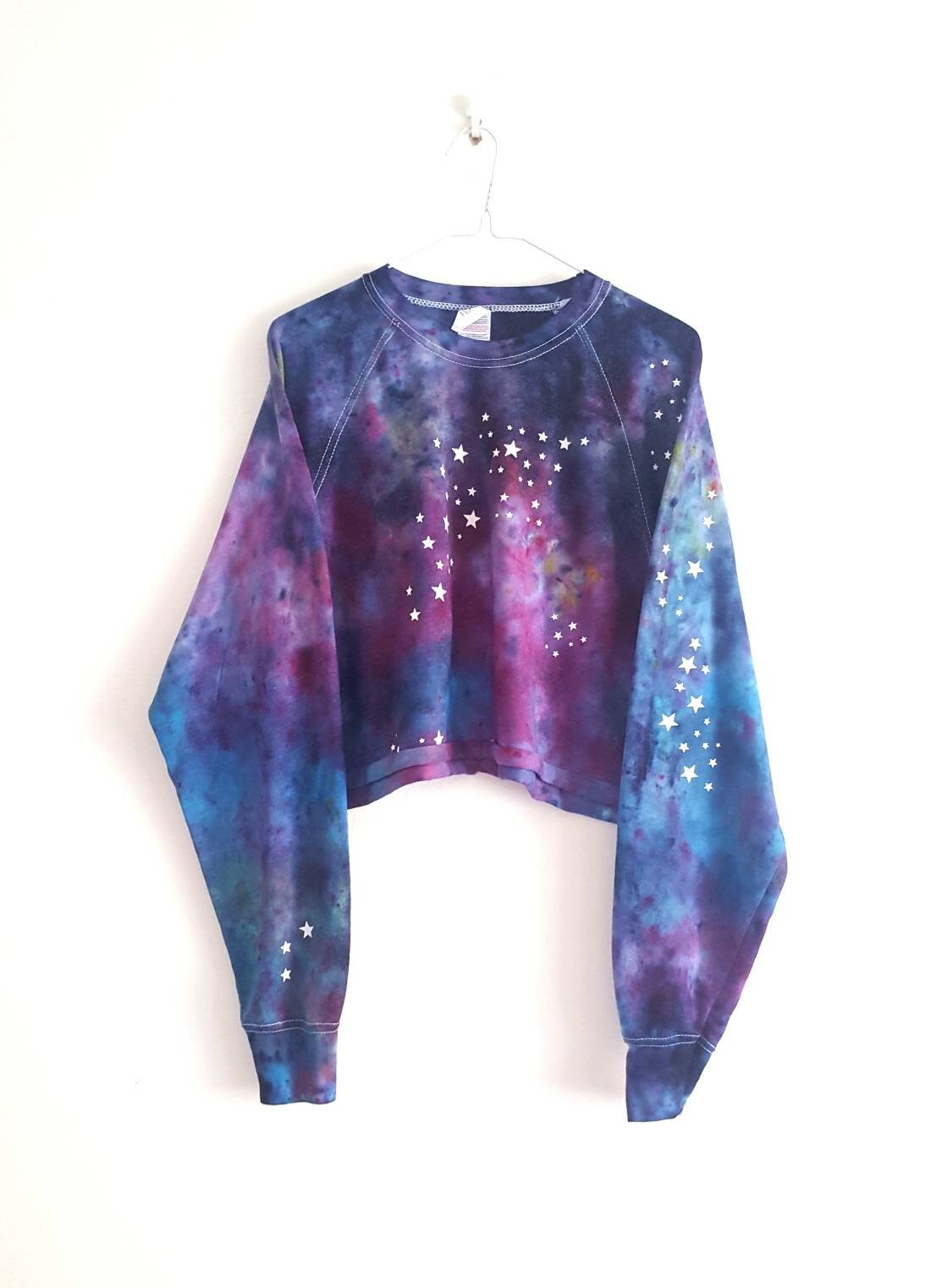 tie dye crop top sweatshirt