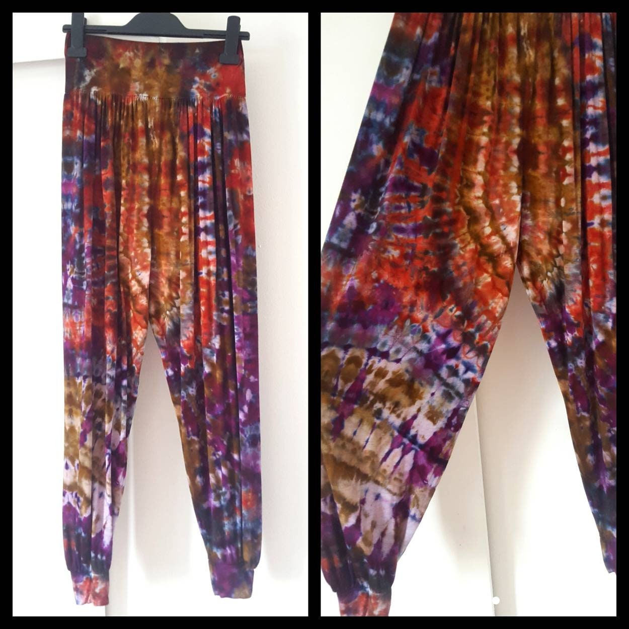 Image of Harem Pants Autumn Tie Dye Trousers Yoga Namaste Hippie Festival Outfit Summer Plus Size Uk - Us -