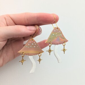 Magic Mushroom Earrings Polymer Clay Handmade image 3